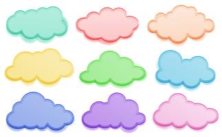Nubes de colores vector