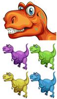 T-Rex en diferentes colores vector