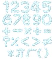 Cloud number font and math icon vector