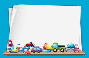 Paper template with many toys vector