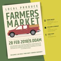 Farmer's Market Flyer Poster Invitation Template vector