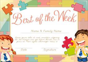 Certificate template with children background vector