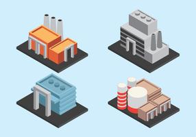 Isometric Industrial Buildings vector