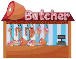 A butcher shop on white background vector