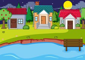 A rural house village vector