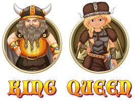 King and queen of vikings vector