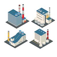 Modern Isometric Industrial Factory and Warehouse Logistic Building vector