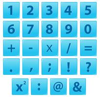 Set of number and math symbol vector