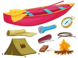 various camping objects vector