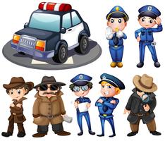 Policia y detectives vector