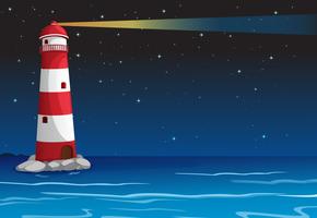 a light house in dark night vector