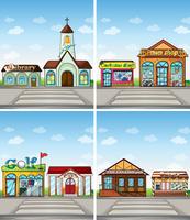 Shops and places vector