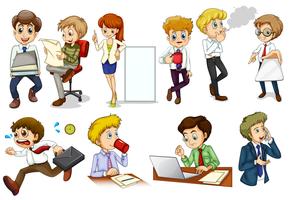 Business minded people engaging in different activities vector