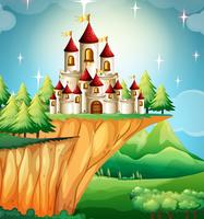Castle towers on the cliff vector