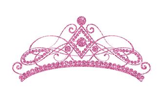 Glittering Diadem. Pink tiara isolated on white background. vector