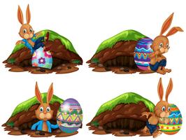 A Set of Easter Rabbit vector