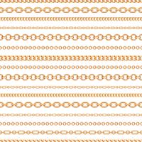 Seamless pattern of Gold chain lines on white background. Vector illustration