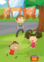 Children playing in the playground vector