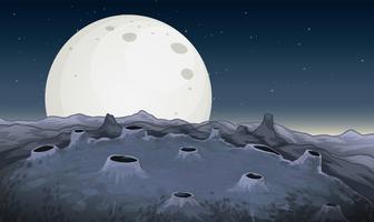 Background scene with fullmoon at night vector