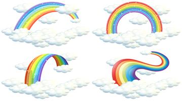 A Set of Rainbow on White Background vector
