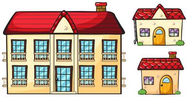 A big apartment and two small houses vector