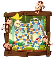 Monkey in jungle board game vector