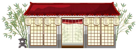 A Japanese restaurant on white background vector