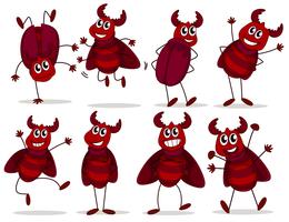 Eight playful bugs vector