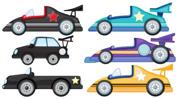 Six different styles of toy cars vector