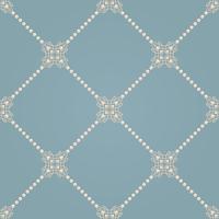 Seamless pattern with ellegant knot sign and diagonal lines of pearls. Vector illustration.