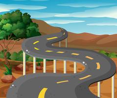 Scene with road in the mountain vector