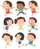 Kids running vector