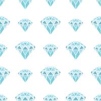 Pattern of geometric blue diamonds on white background. Trendy hipster crystals design. vector