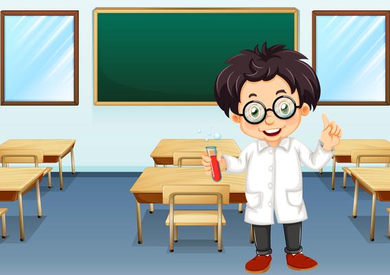 Scientist in classroom