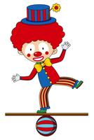 Circus clown standing on the ball vector