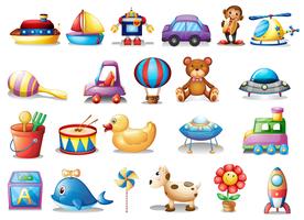 Set of different toys vector