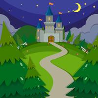 Castle towers at night vector