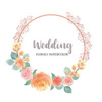 Watercolor florals hand painted with text wreaths frame border, lush flowers aquarelle isolated on white background. Design flowers decor for card, save the date, wedding invitation cards, poster, banner design.? vector