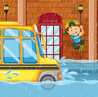 Flooding in Big City vector