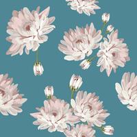 Floral seamless pattern with chrysanthemums vector