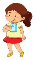 Little girl drinking milk  vector