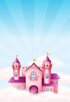 Pink fairy castle background vector