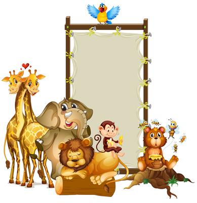 Frame design with wild animals