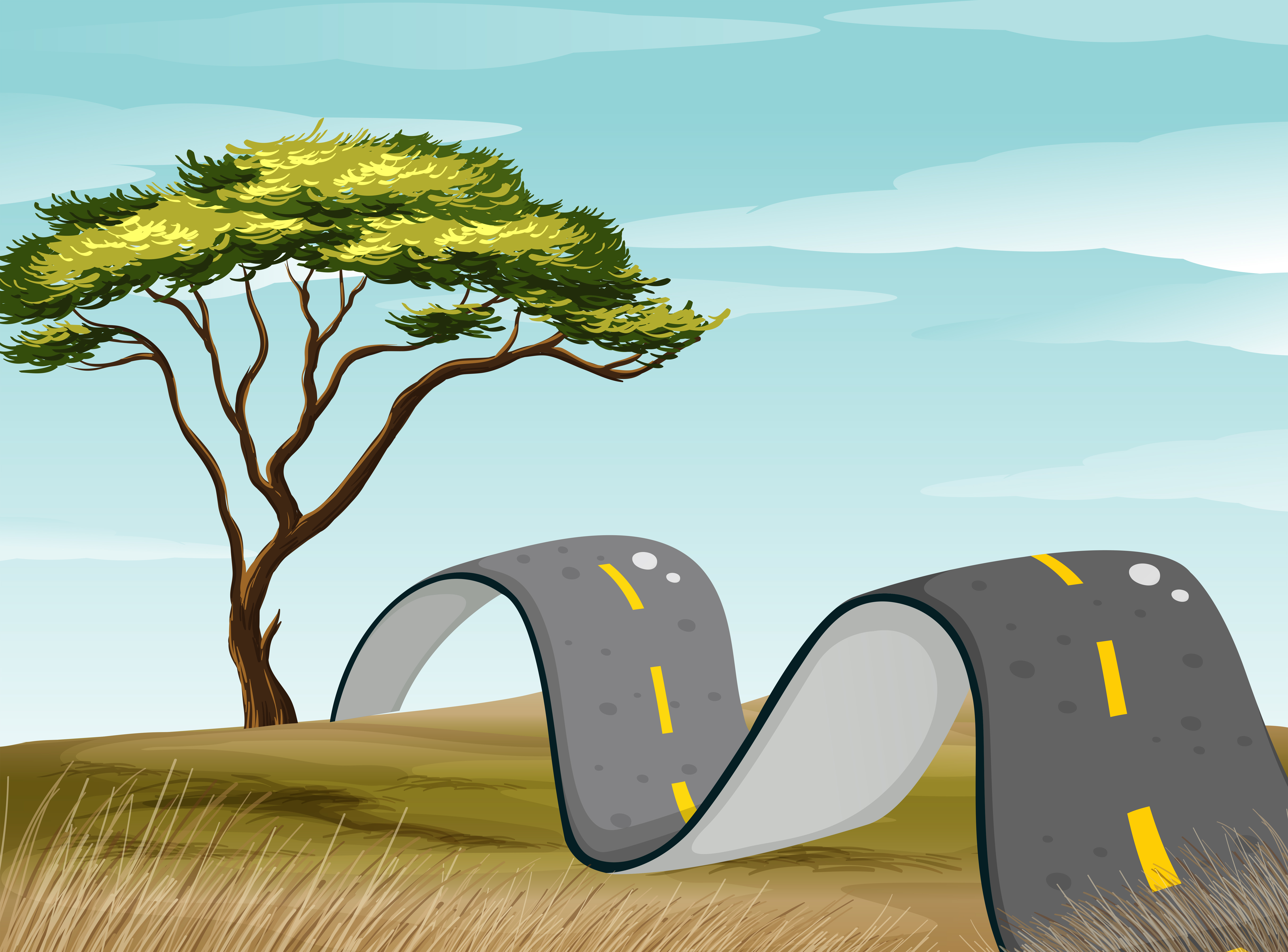 Curve Road In The Green Field Download Free Vectors Clipart Graphics Vector Art