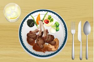 A meat and salad in one dish vector