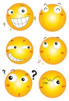 Facial expressions on yellow balls vector