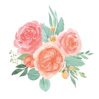 Watercolor florals hand painted bouquets lush flowers llustration vintage style