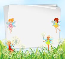 Empty paper templates with fairies vector