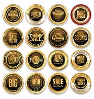 Luxury premium golden badges and labels vector