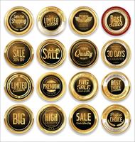 Luxury premium golden badges and labels vector